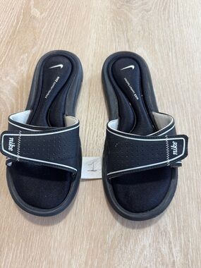 Nike Black Slide Sandals with White Accents